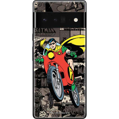 DC Comics Robin Vintage Action pose pattern Google Pixel 6 Pro Skin